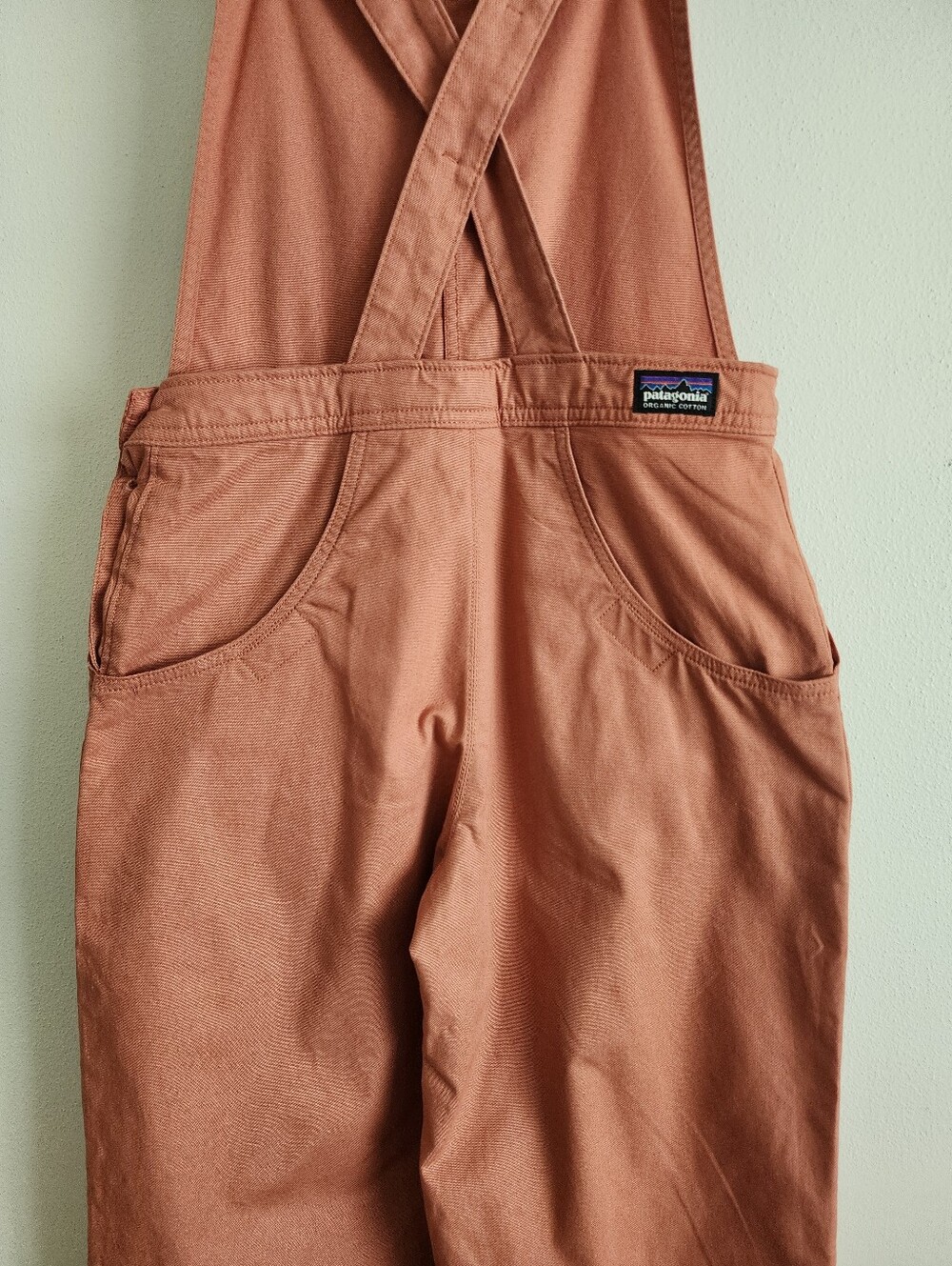 Patagonia Stand Up Cropped Overalls Orange Organic Cotton Utility Summer Sz 2 - Picture 10 of 16